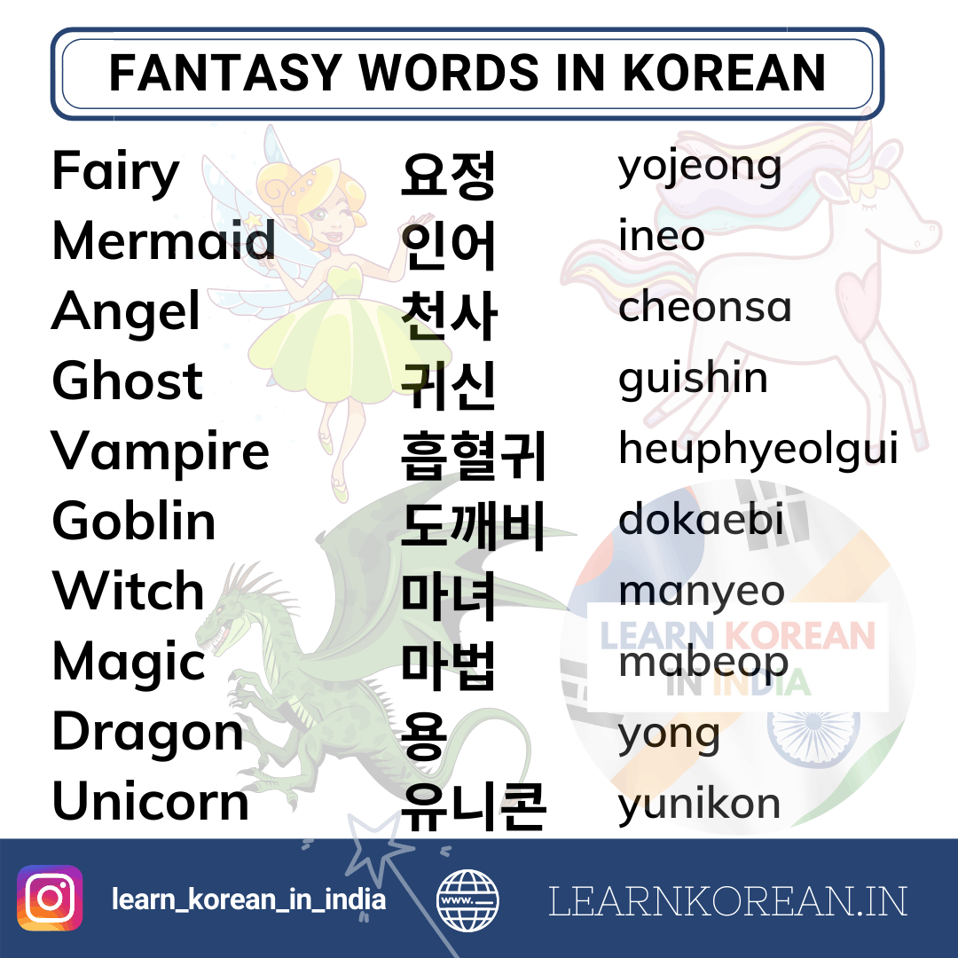 Fantasy Words In Korean - Lki - Learn Korean In India