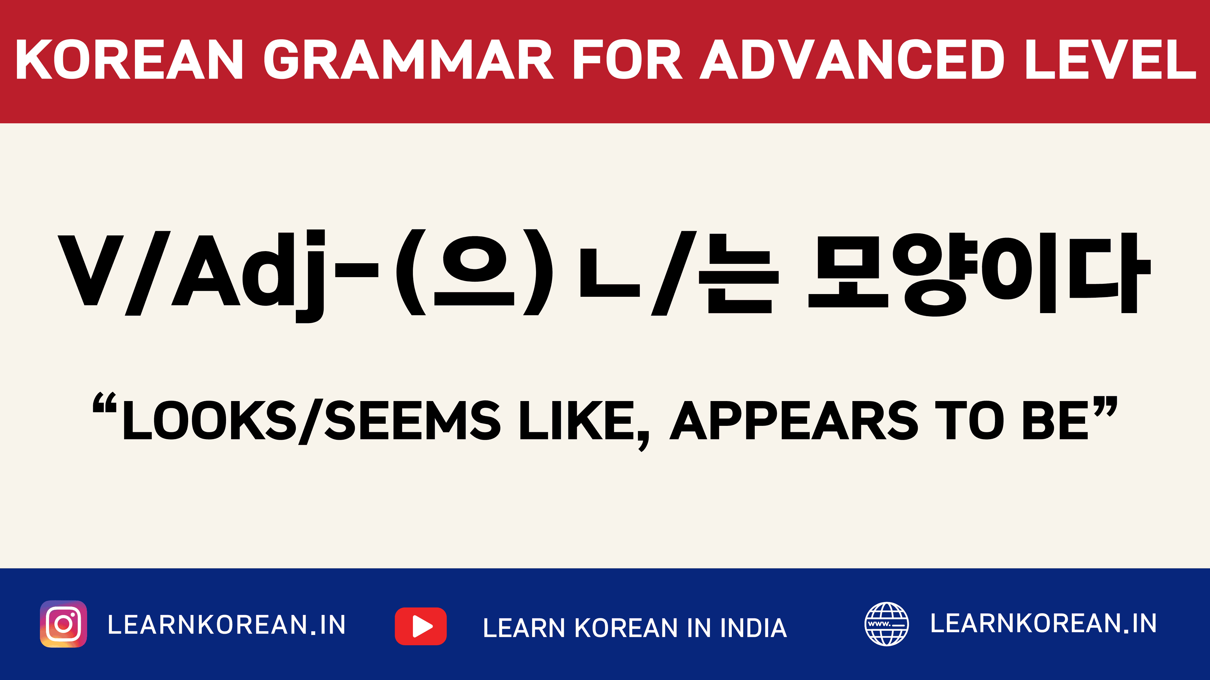 V/Adj-(으)ㄴ/는 모양이다